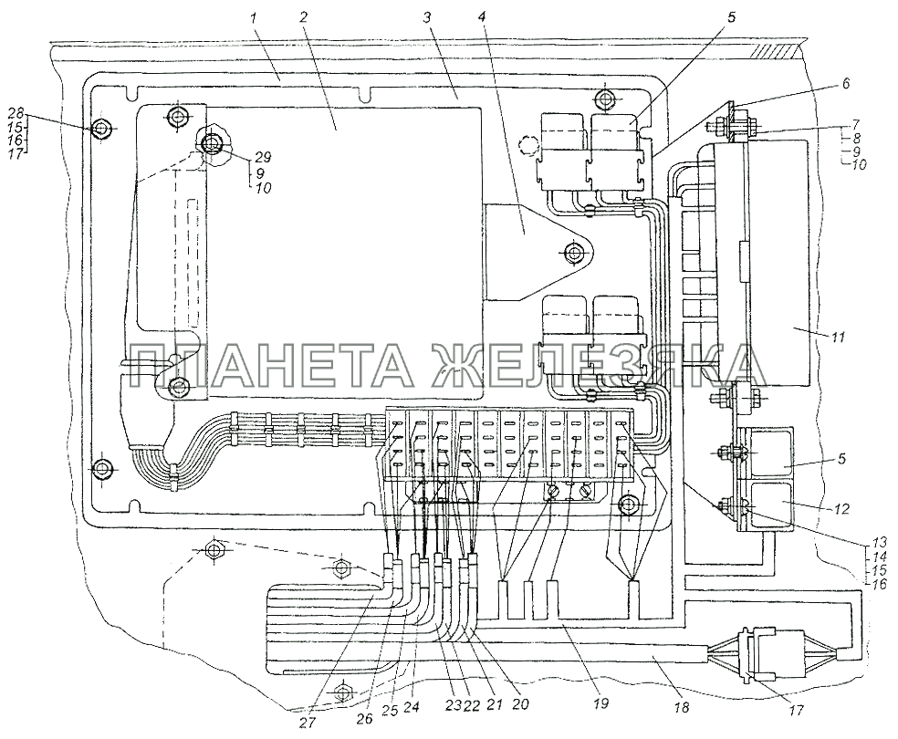 Установка блока АБС МАЗ-64226 Установка блока АБС МАЗ-64226